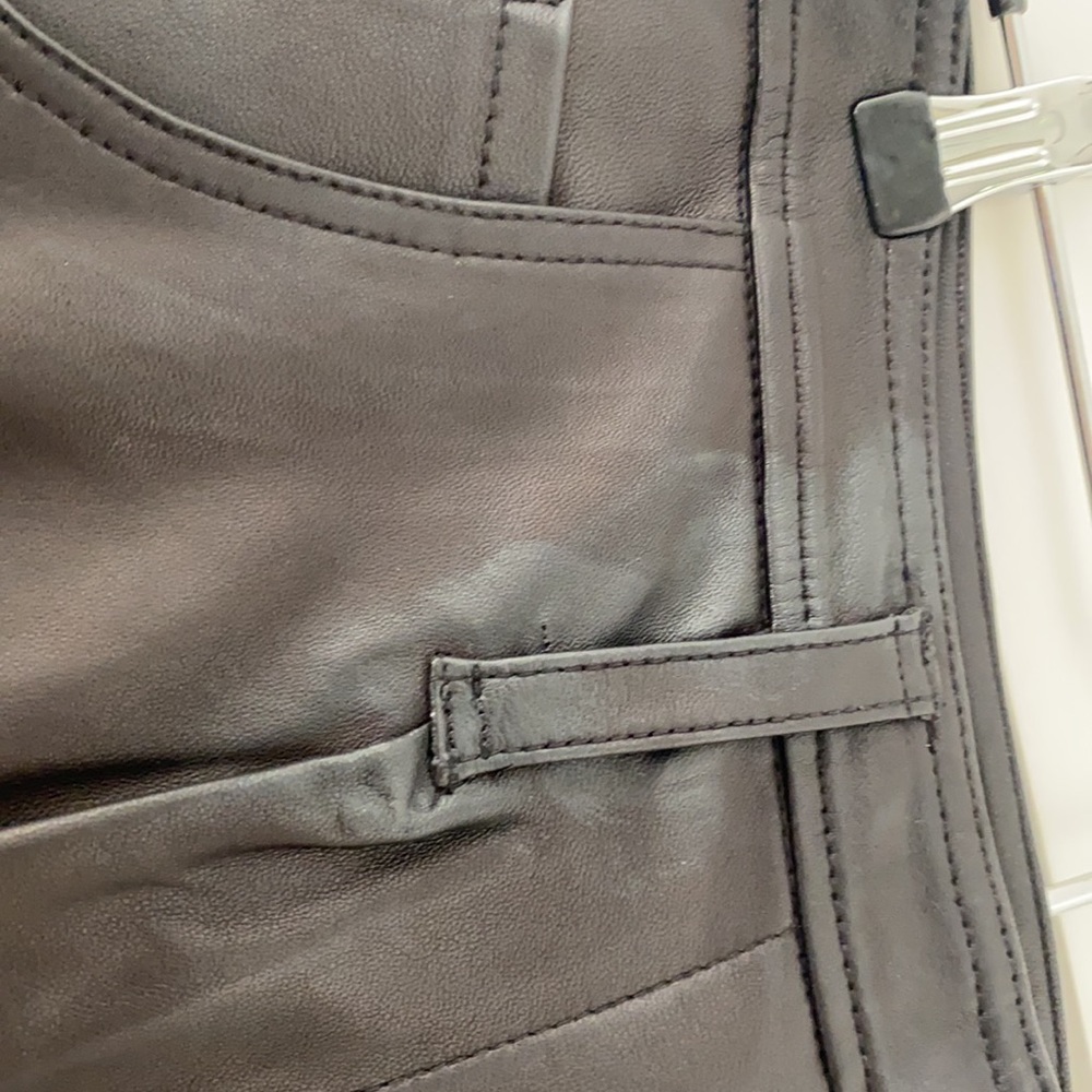 Frame Leather Barrel Leg Pants Size L - Picture 5 of 9